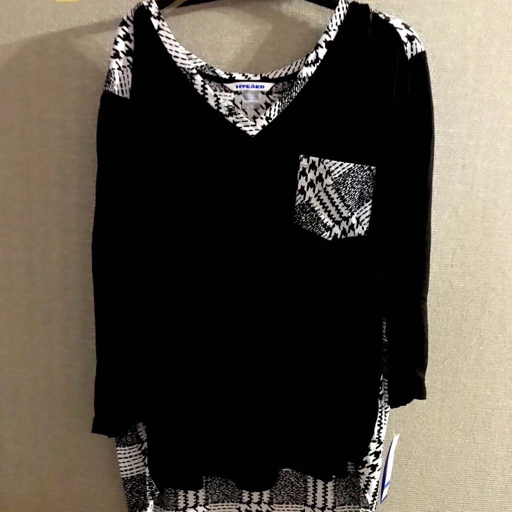 Black and white check Missy Large silky shirt